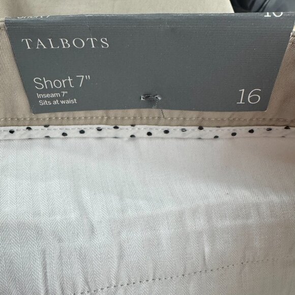 Talbots Shorts Size 16 Beige Khaki Buttons Cotton Spandex Stretch NWT SS-2082 - Picture 9 of 11